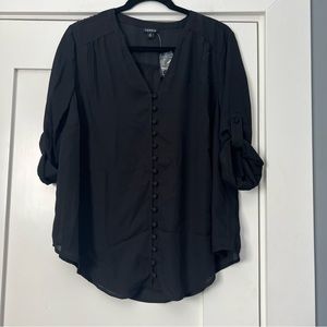 Torrid black button front Harper blouse